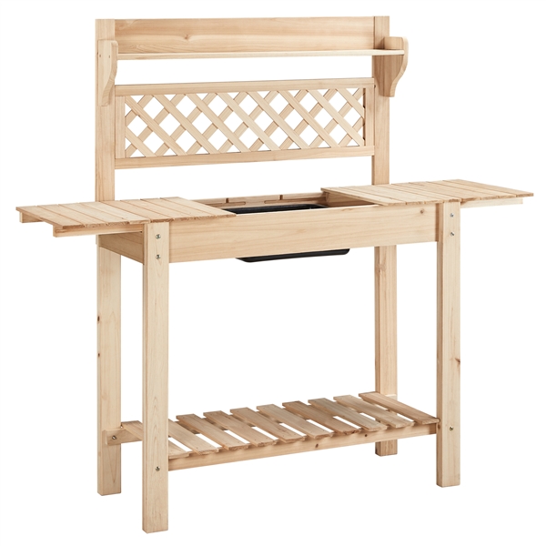 Yaheetech Outdoor Garden Potting Bench W Sliding Tabletop Open Storage Shelf Wooden Work Station Removable Sink Workbench Table Natural Wood Gardening Patio Lawn Guardebem Com Yaheetech Outdoor Garden Potting Bench, Outdoor Garden Potting Workbench